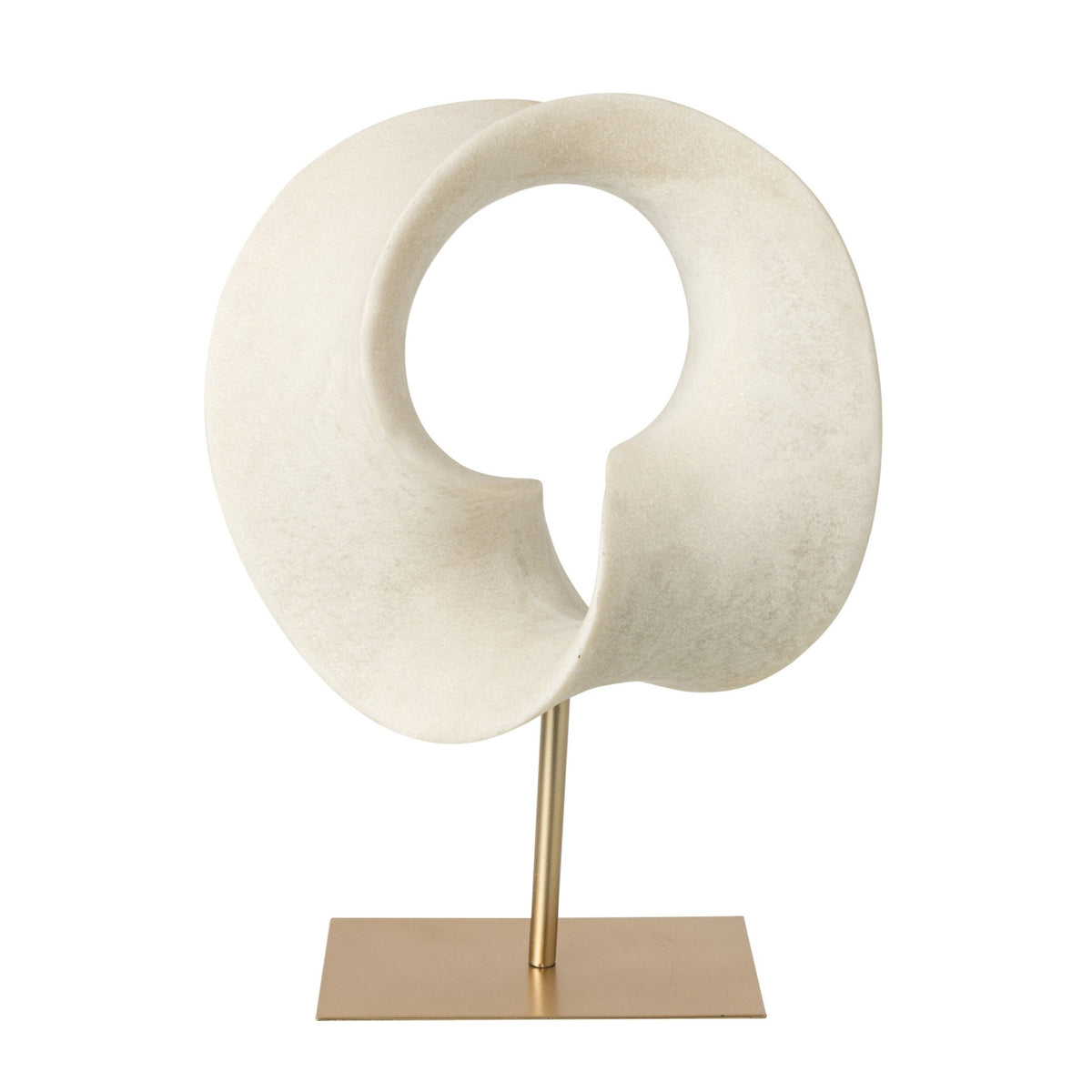 Decoración Abstracta Resina Blanco/Dorado Large J-Line