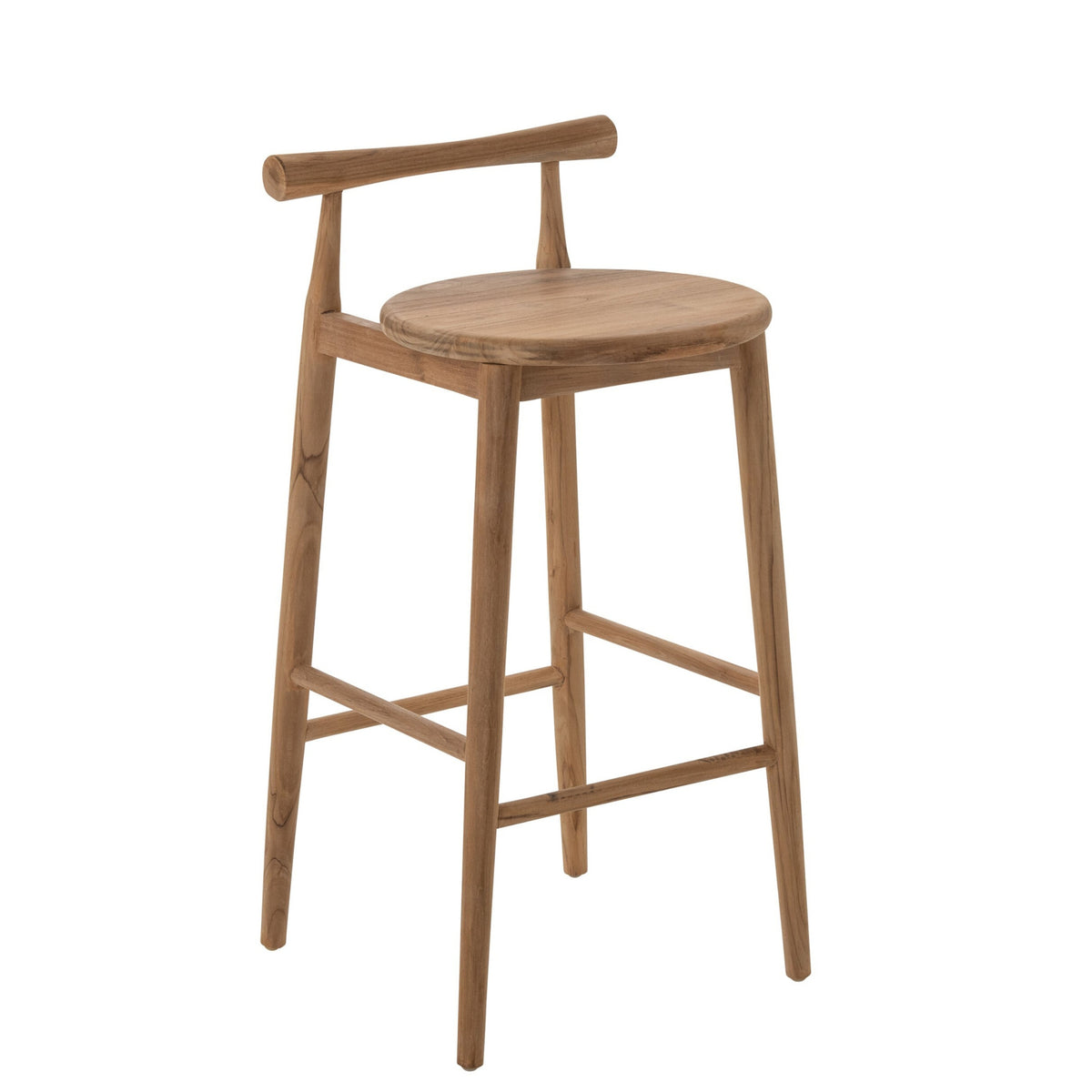 Taburete de bar de madera de teca natural J-Line