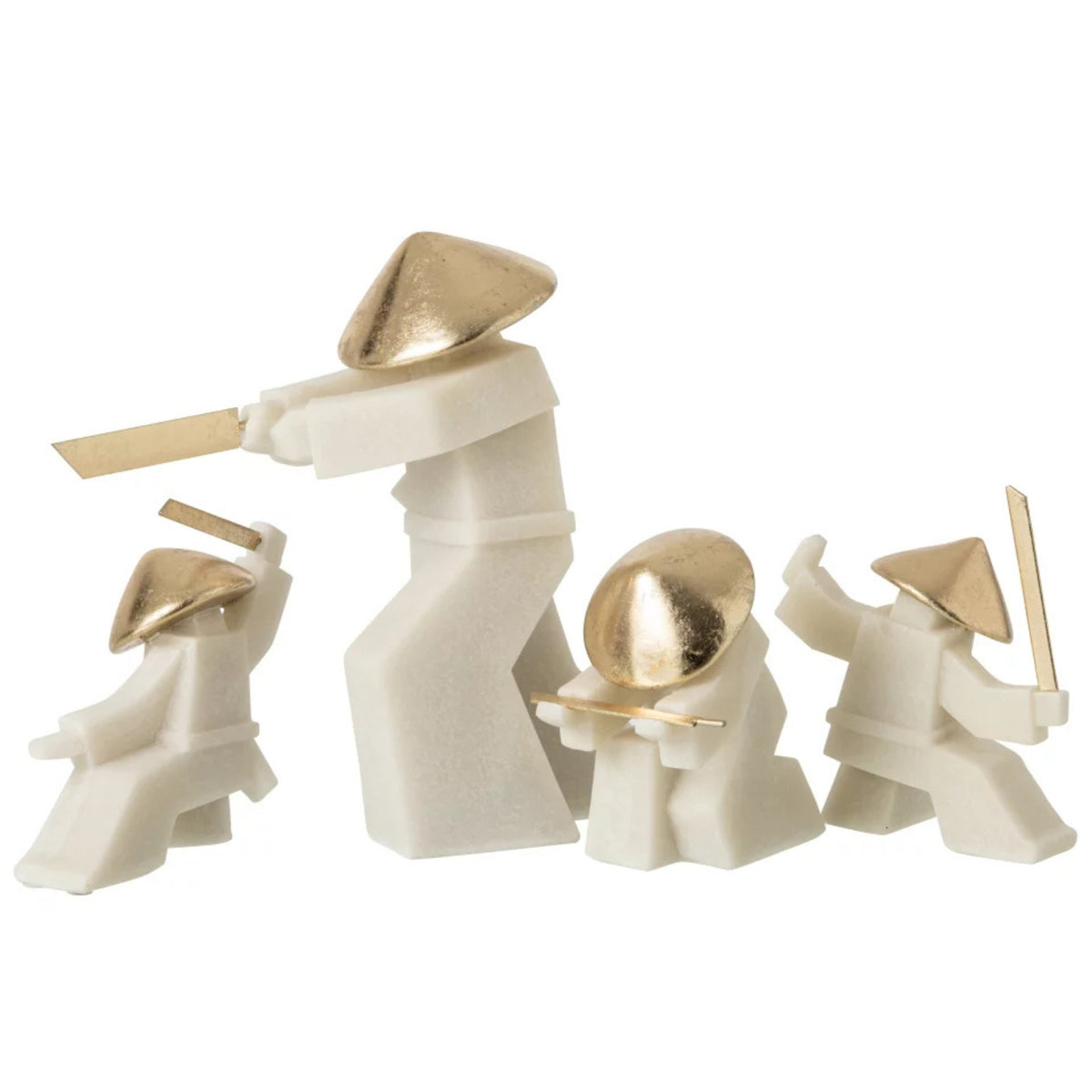Figura de Artes Marciales Resina Blanca/Dorado J-Line