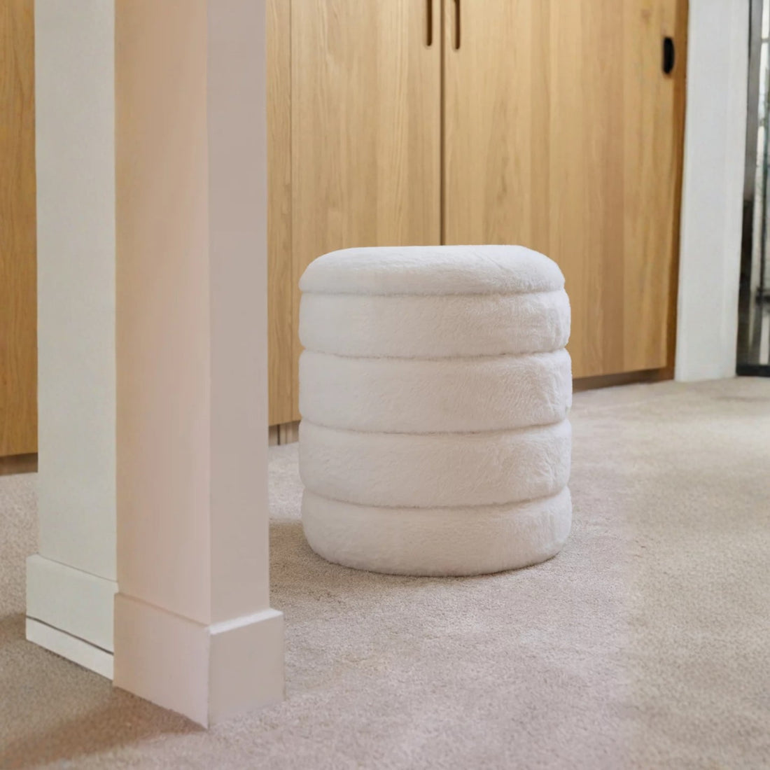 Puf + Tapa MDF Blanco J-Line