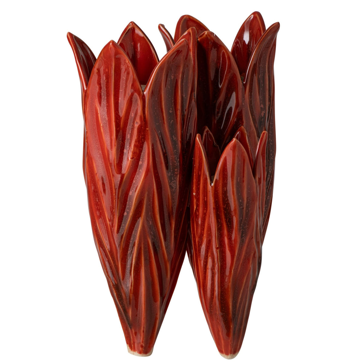 Jarrón de cerámica rojo J-Line
