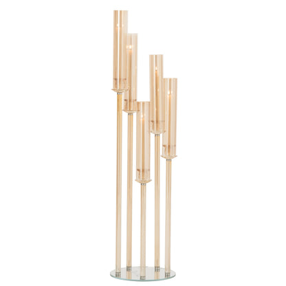 Portavelas de cristal dorado J-Line