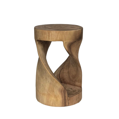 Taburete de madera de suar natural 45 cm Livingfurn