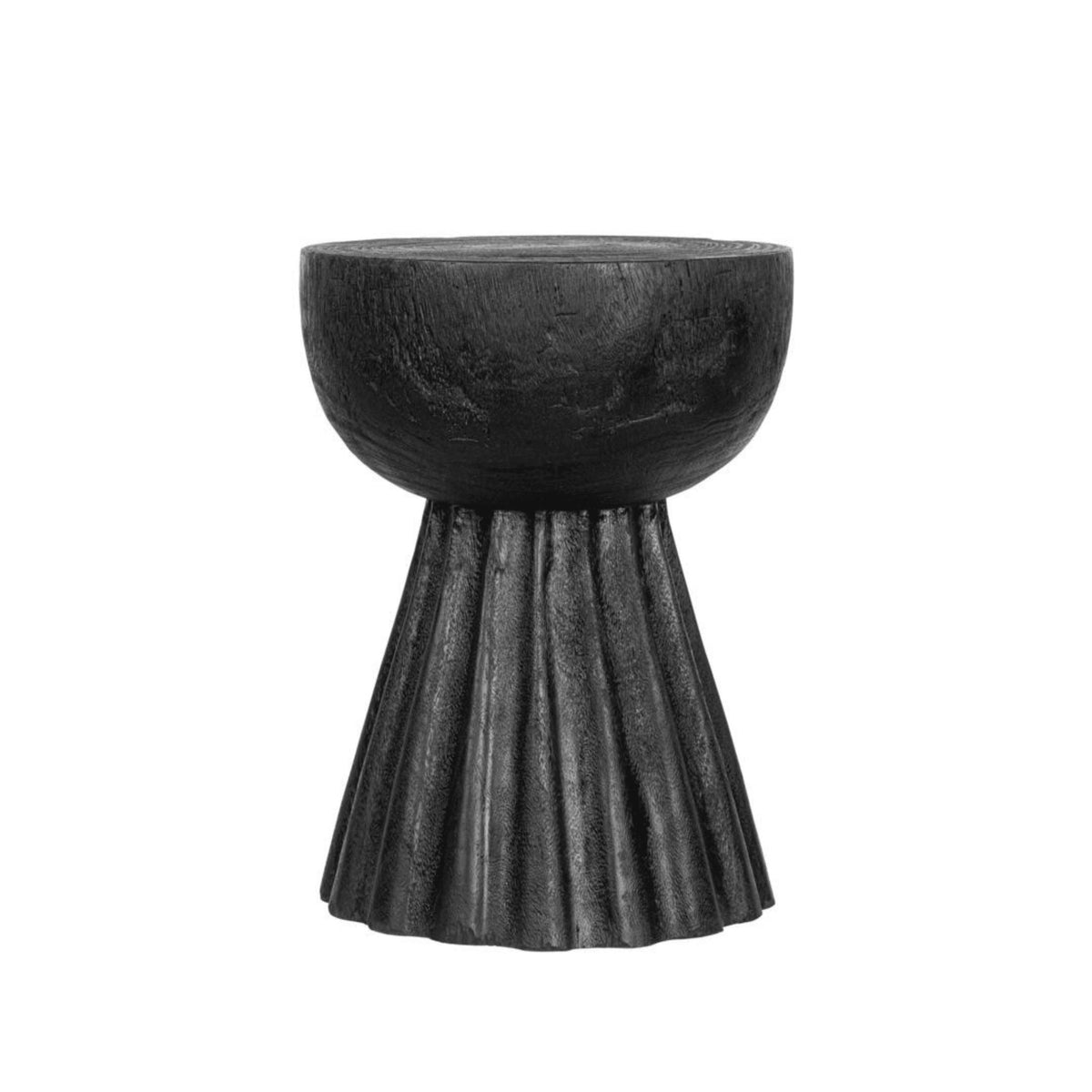 Taburete Trophy Madera de Suar Negro Quemado MUST Living