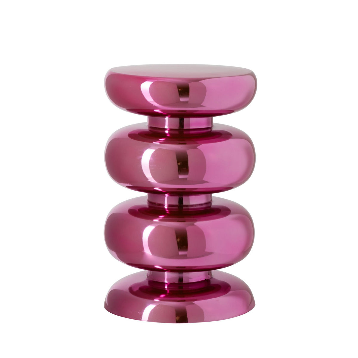 Taburete brillante redondo de metal rosa fluorescente J-Line