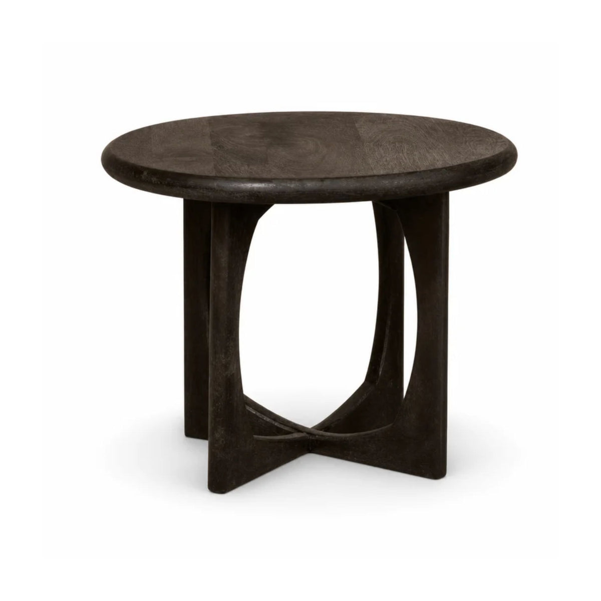 Mesa auxiliar Milou Madera de mango Negro 60cm Starfurn