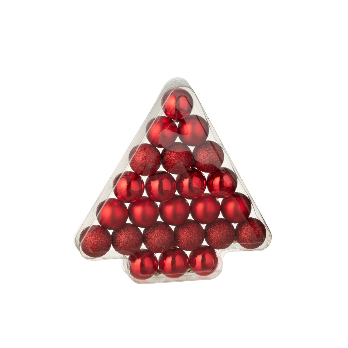 Caja de 24 bolas de Navidad rojo navideño J-Line