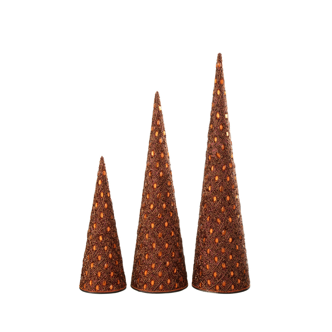 Cono Hierro/Cuentas Marrón oscuro/Marrón óxido Set de 3 J-Line
