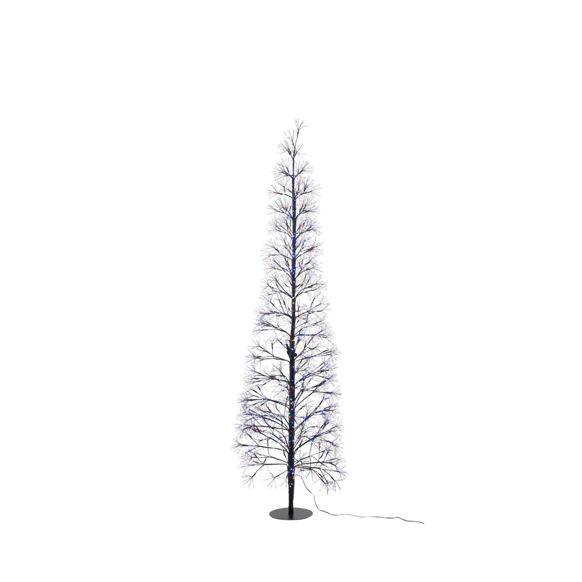 Árbol de Navidad Luces LED Multicolor Metal Negro Grande H180cm J-Line