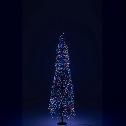 Árbol de Navidad Luces LED Multicolor Metal Negro Grande H180cm J-Line