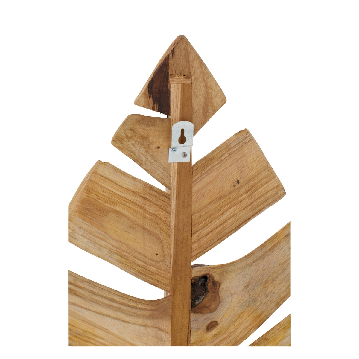 Juego de 2 objetos decorativos de pared con hojas de madera de teca natural J-Line