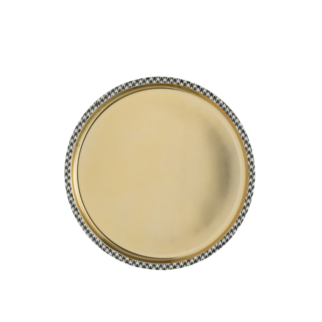 Bandeja Redonda Pied-De-Poule Acero Inoxidable Color Dorado J-Line