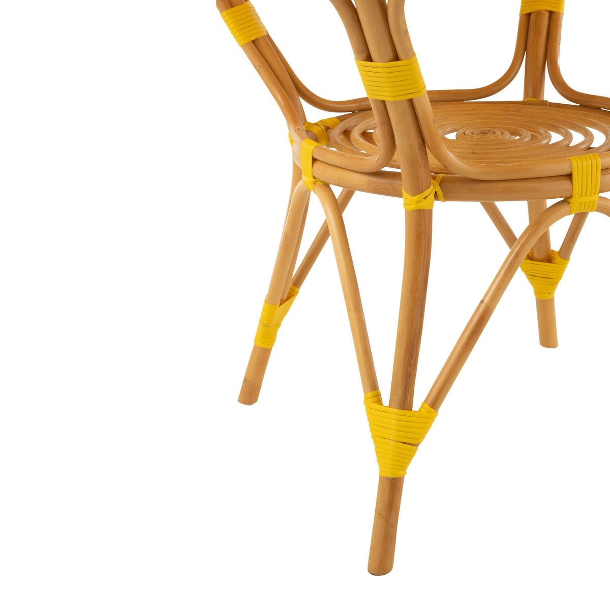 Mesa de comedor de ratán amarillo/blanco J-Line