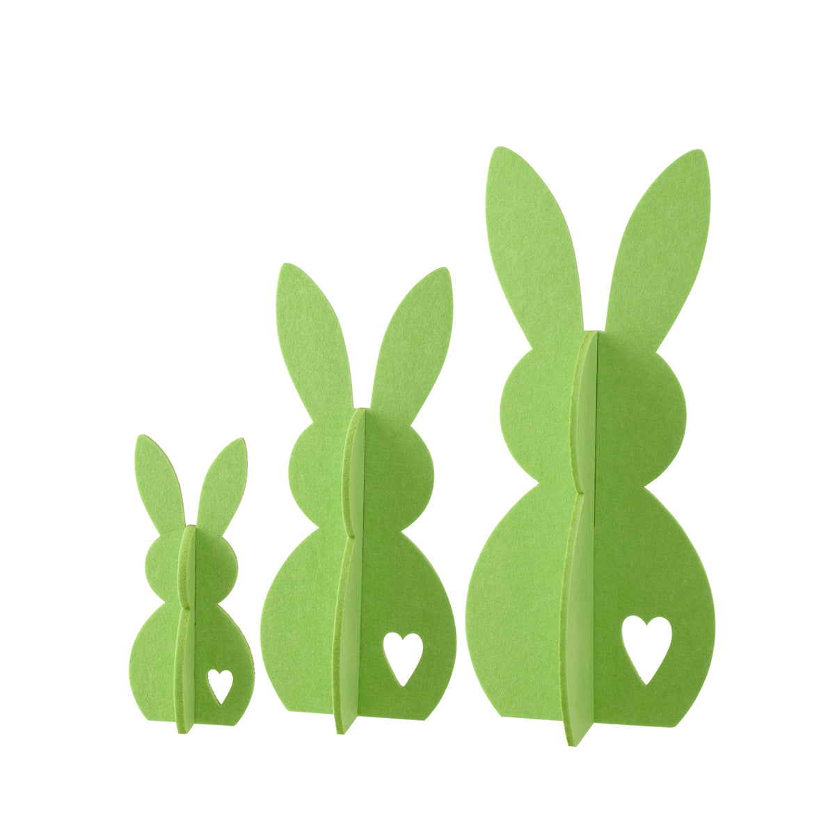 Decoración de Pascua Conejo Verde de Fieltro Set de 3 J-Line