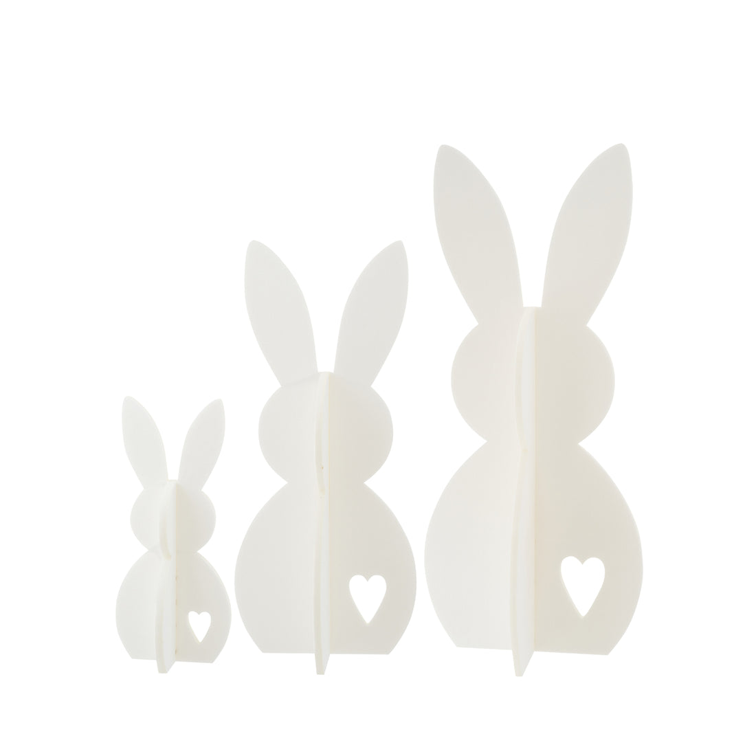 Decoración de Pascua Conejo Blanco de Fieltro Set de 3 J-Line