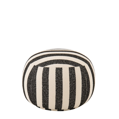 Puf a Rayas Negro/Blanco Roto J-Line