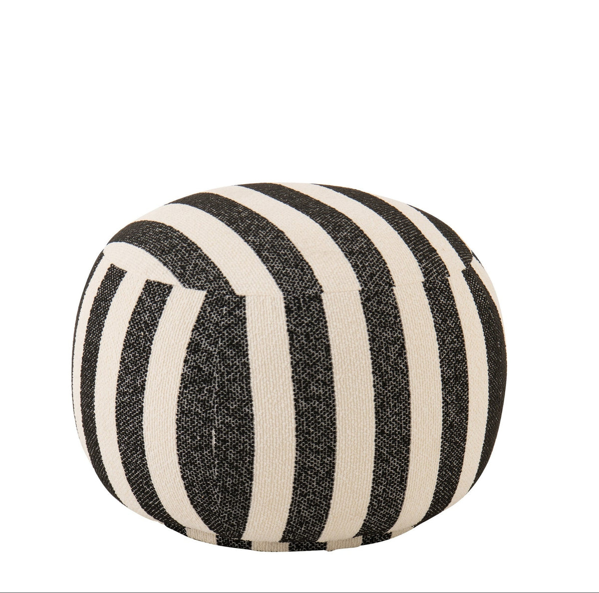 Puf a Rayas Negro/Blanco Roto J-Line