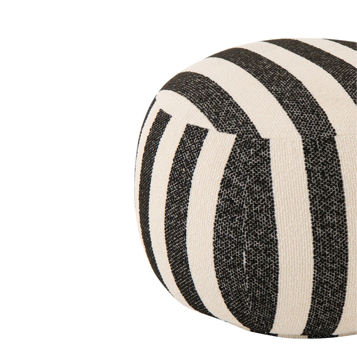 Puf a Rayas Negro/Blanco Roto J-Line