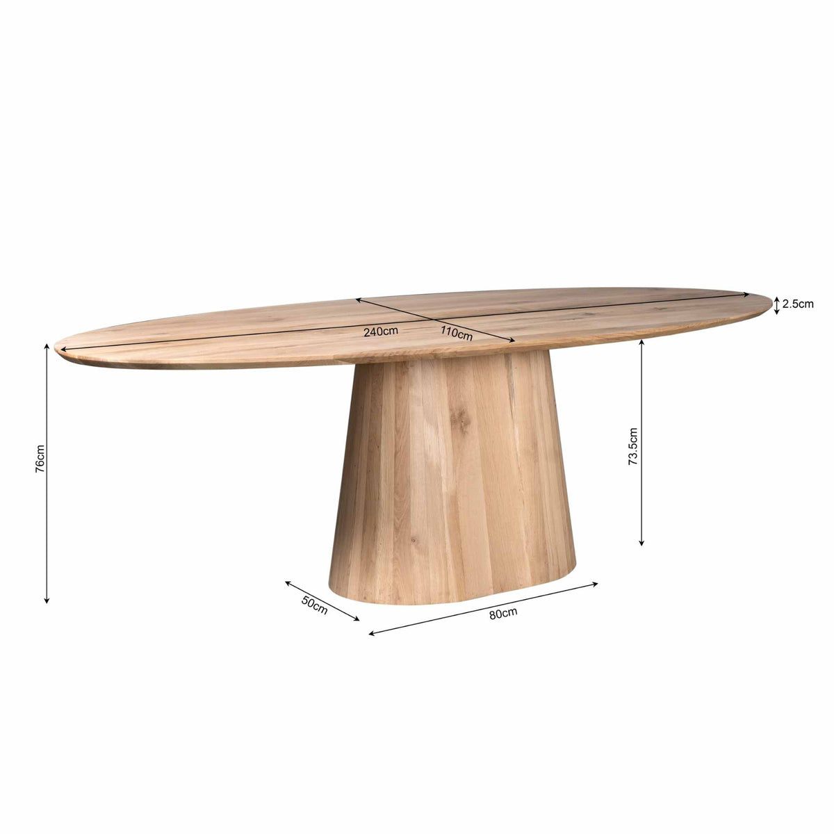 Mesa de comedor Riga Roble Natural Ovalada 240cm Starfurn
