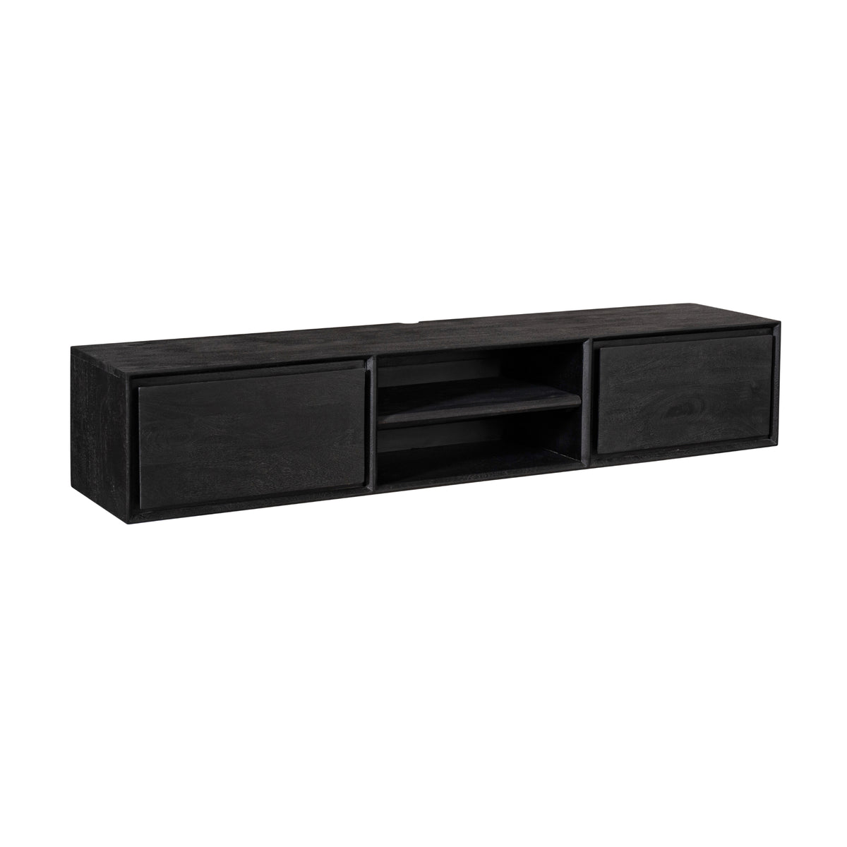 Mueble de TV suspendido Ambiance Madera de Mango Negro 160cm Starfurn
