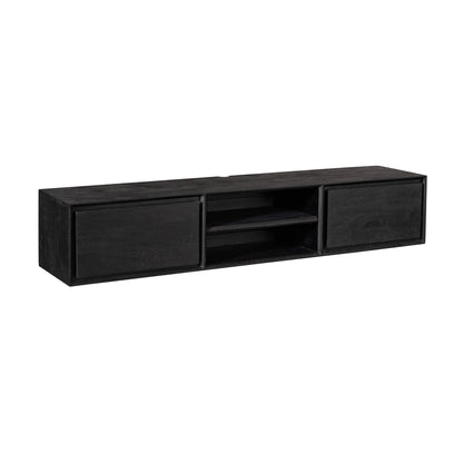 Mueble de TV suspendido Ambiance Madera de Mango Negro 160cm Starfurn
