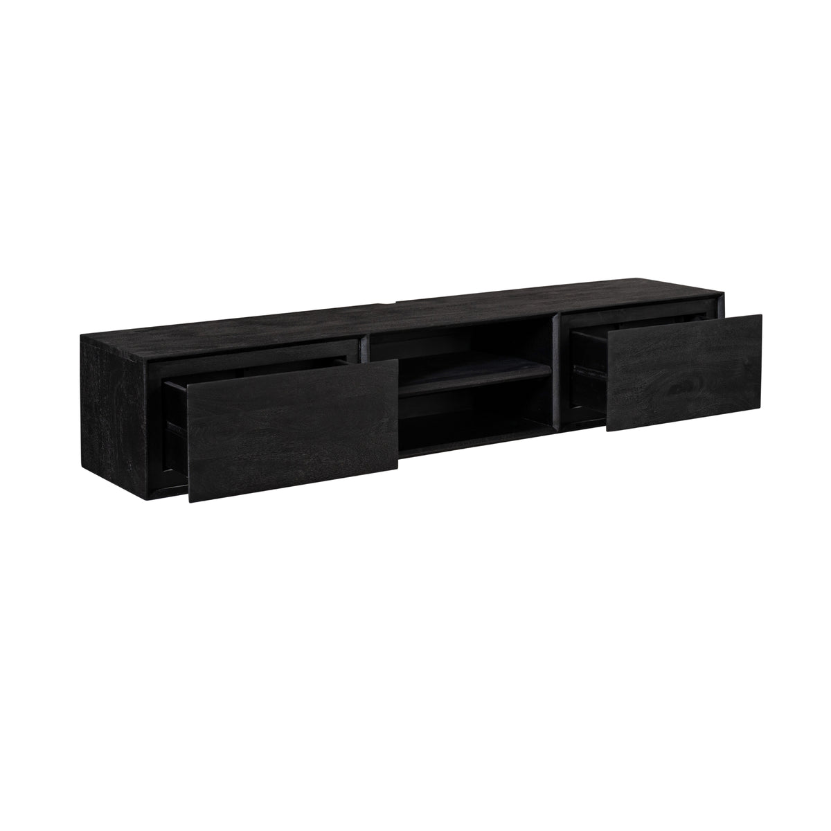 Mueble de TV suspendido Ambiance Madera de Mango Negro 160cm Starfurn