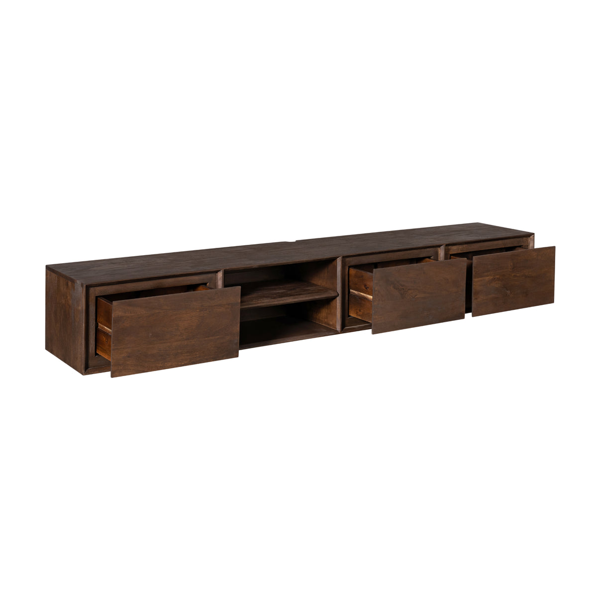 Mueble de TV suspendido Ambiance Madera de Mango Marrón 200cm Starfurn