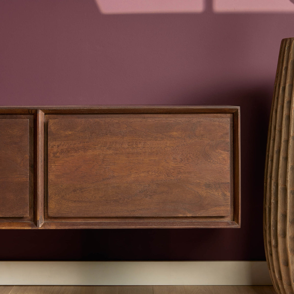 Mueble de TV suspendido Ambiance Madera de Mango Marrón 240cm Starfurn