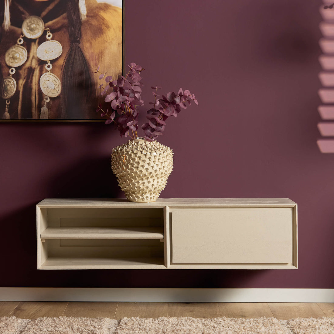 Mueble de TV suspendido Ambiance Madera de Mango Arena 120cm Starfurn