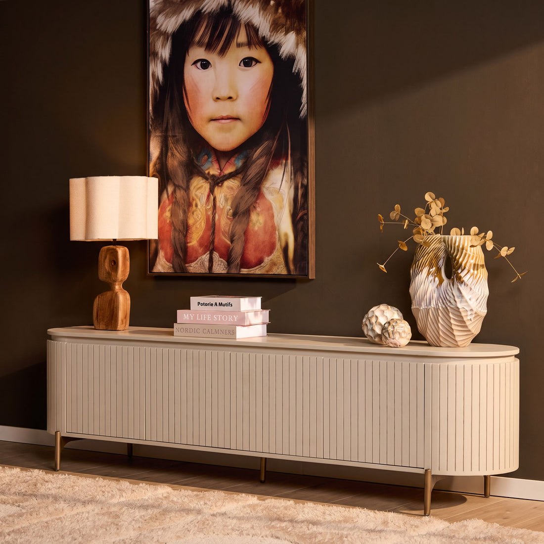 Mueble de TV Solana Madera de Mango Arena 210cm Starfurn