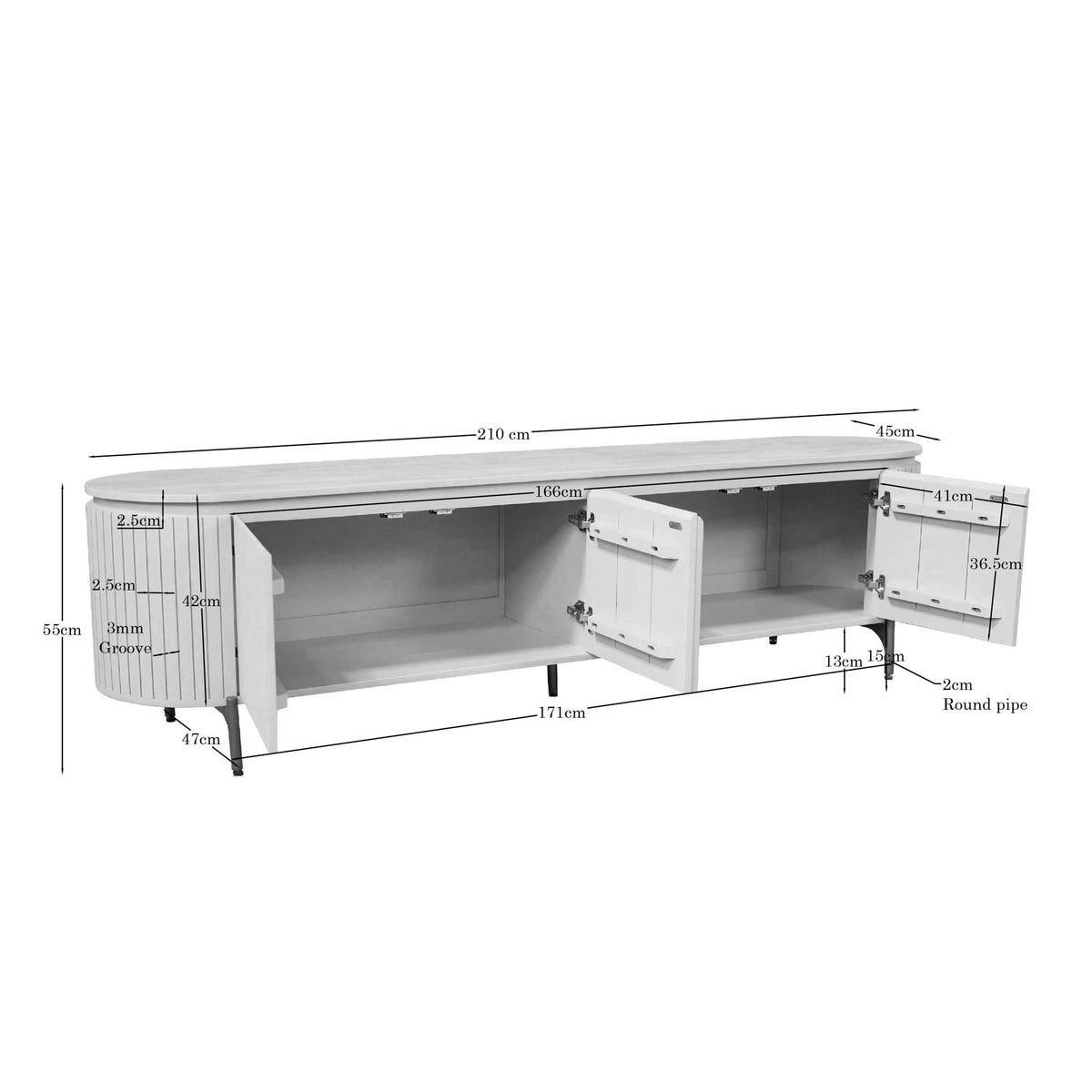 Mueble de TV Solana Madera de Mango Arena 210cm Starfurn