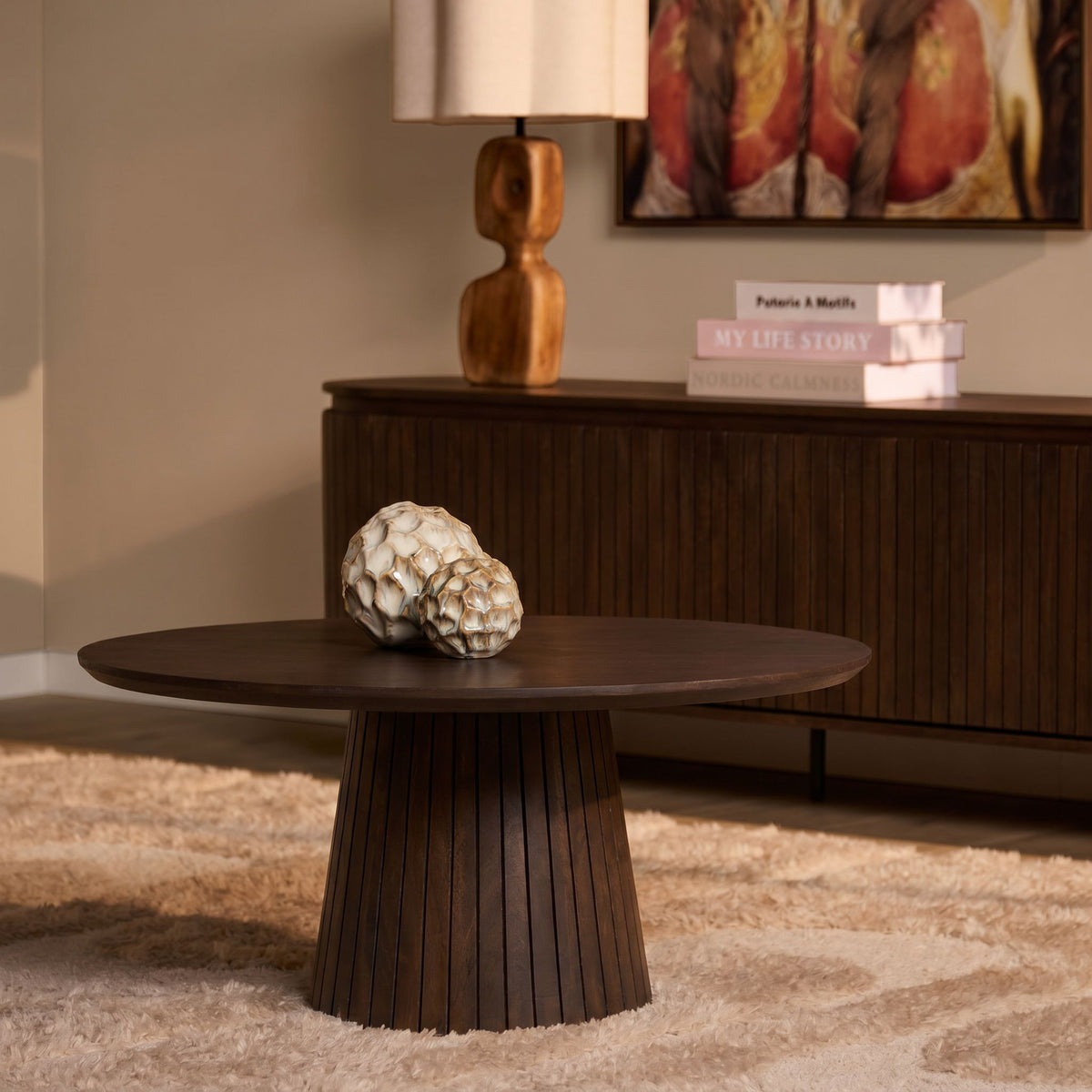 Mesa de centro Solana Madera de mango Marrón 80cm Starfurn