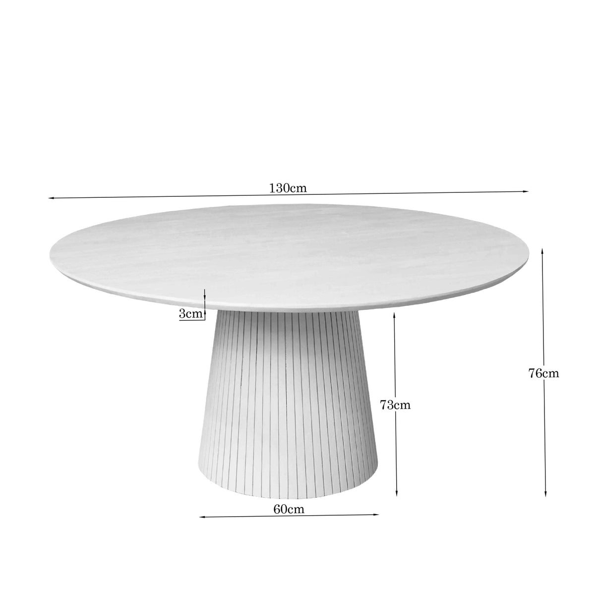 Mesa de comedor Solana Madera de mango Marrón Redonda 130cm Starfurn