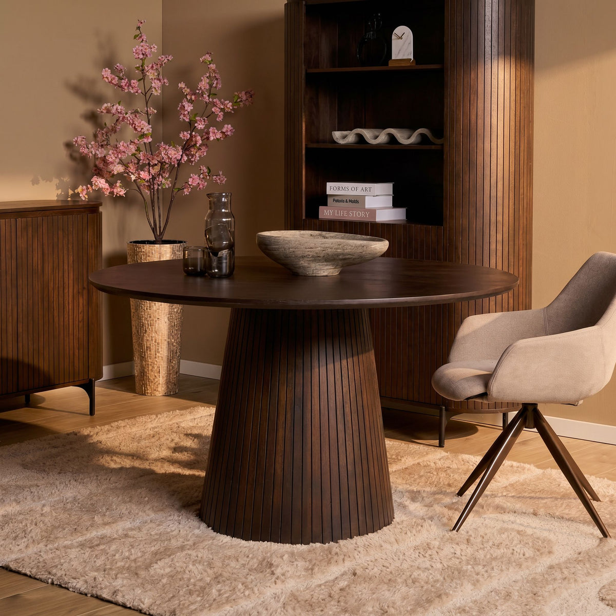 Mesa de comedor Solana Madera de mango Marrón Redonda 130cm Starfurn