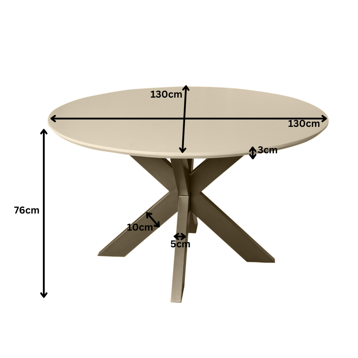 Mesa de comedor Madison Madera de mango Arena Redonda 130cm Starfurn