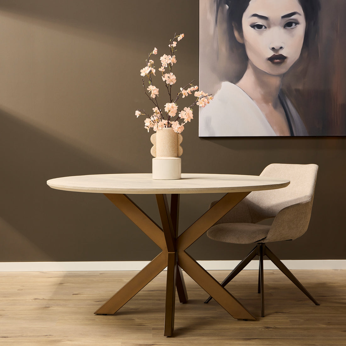 Mesa de comedor Madison Madera de mango Arena Redonda 150cm Starfurn