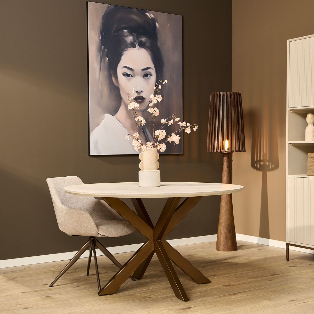 Mesa de comedor Madison Madera de mango Arena Redonda 150cm Starfurn