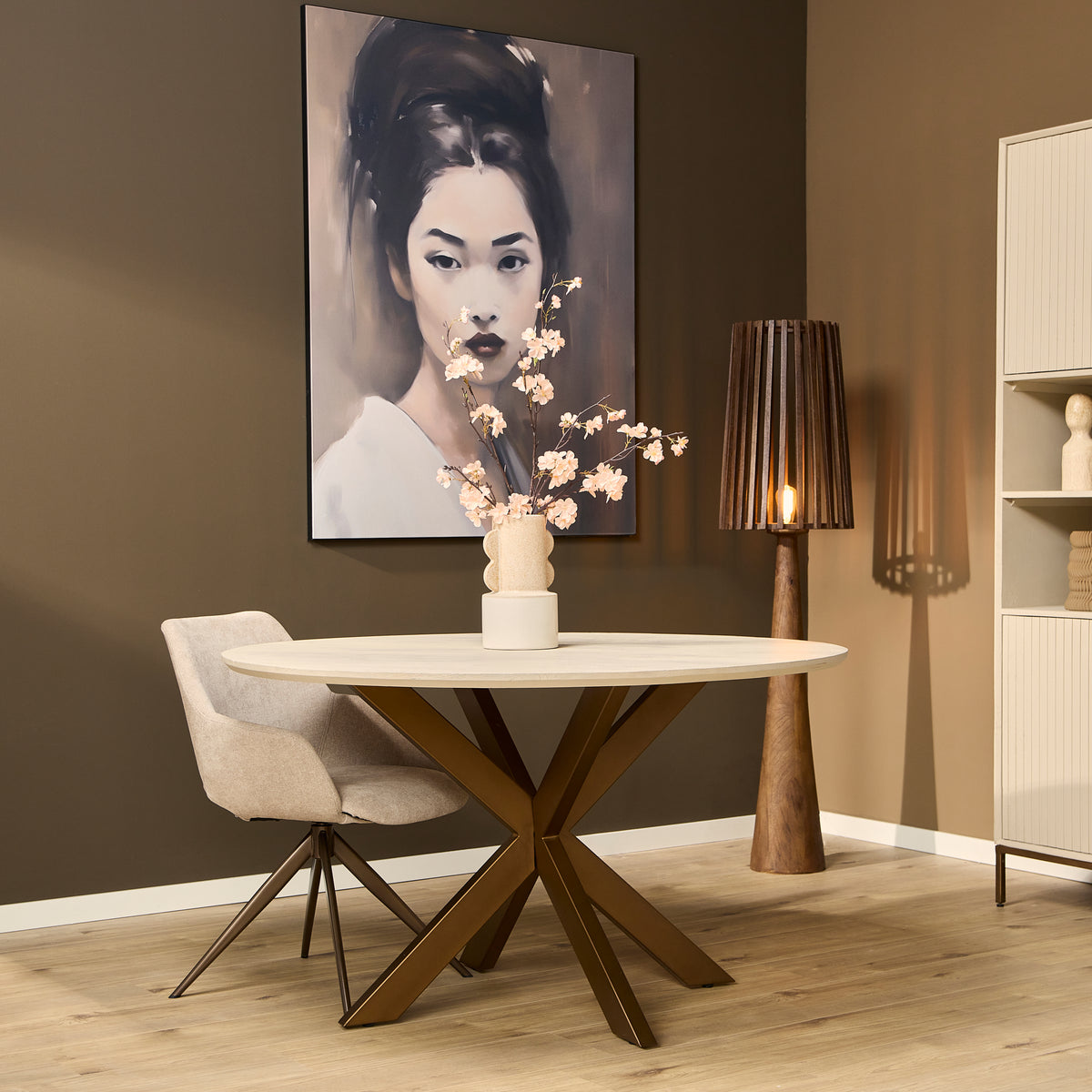 Mesa de comedor Madison Madera de mango Arena Redonda 110cm Starfurn