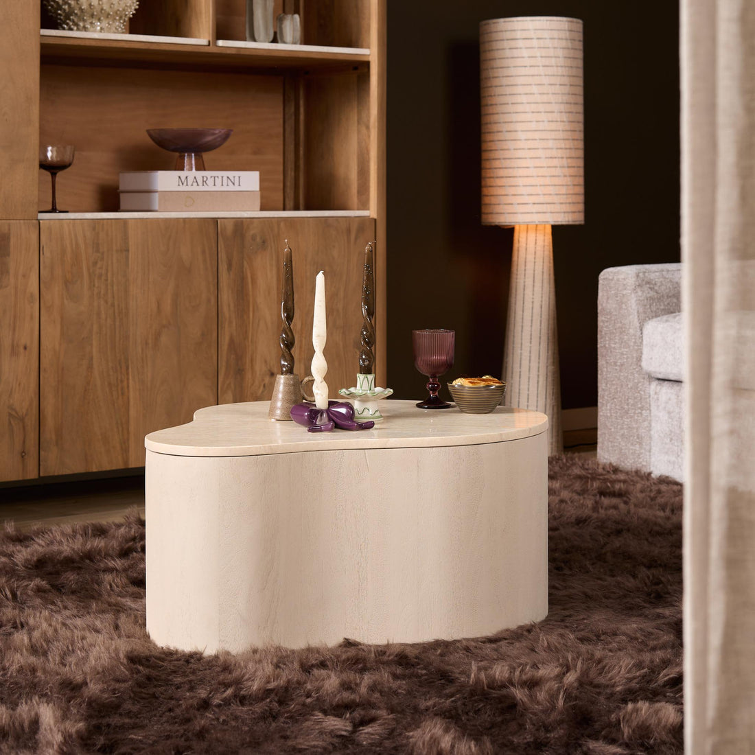 Mesa de centro Lovi Madera de mango Arena 77cm Starfurn