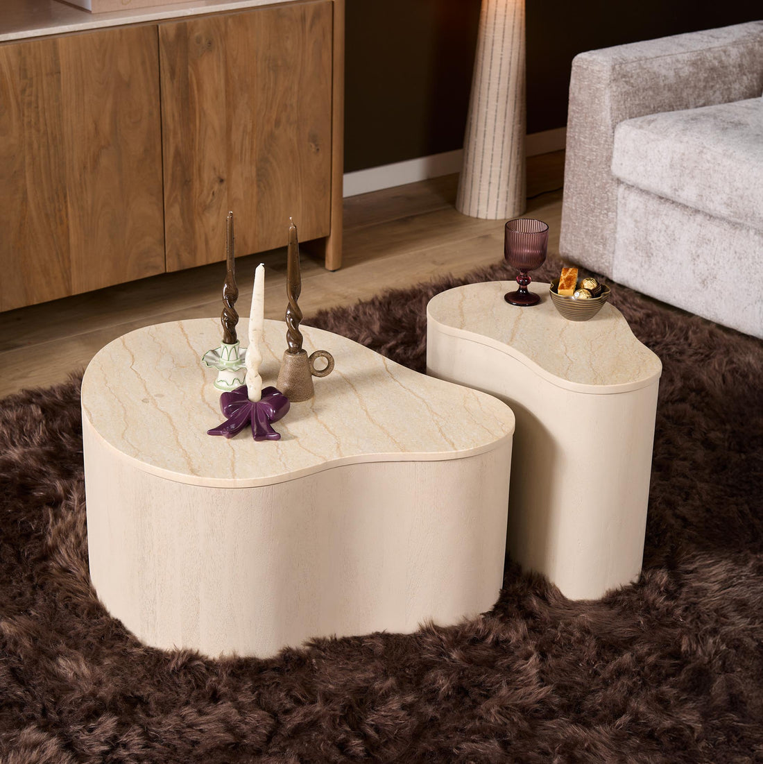 Mesa de centro Lovi Madera de mango Arena 50cm Starfurn