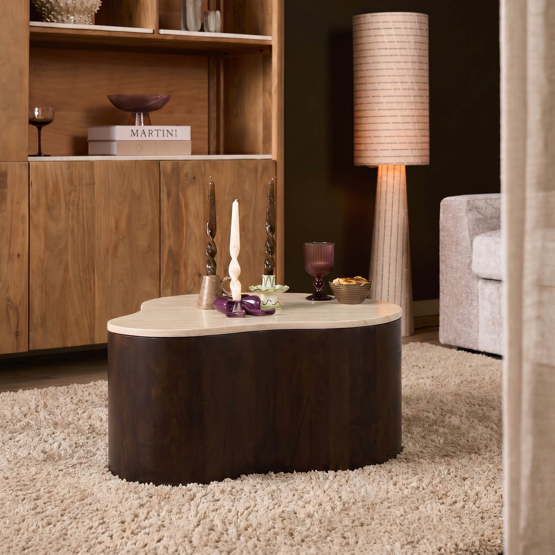 Mesa de centro Lovi Madera de mango Marrón 77cm Starfurn