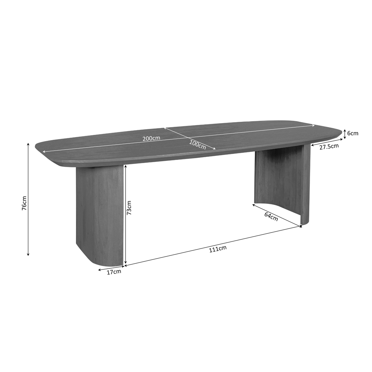 Mesa de comedor Maré Madera de mango Marrón 200cm Starfurn
