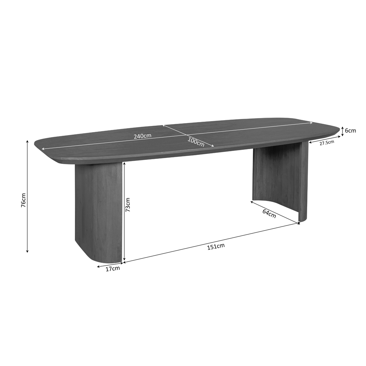 Mesa de comedor Maré Madera de mango Marrón 240cm Starfurn