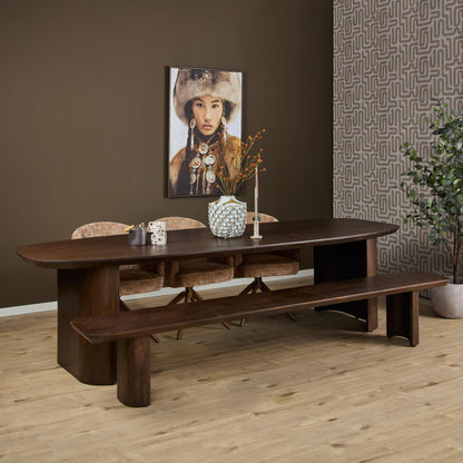 Sofá de comedor Maré Madera de mango Marrón 280cm Starfurn
