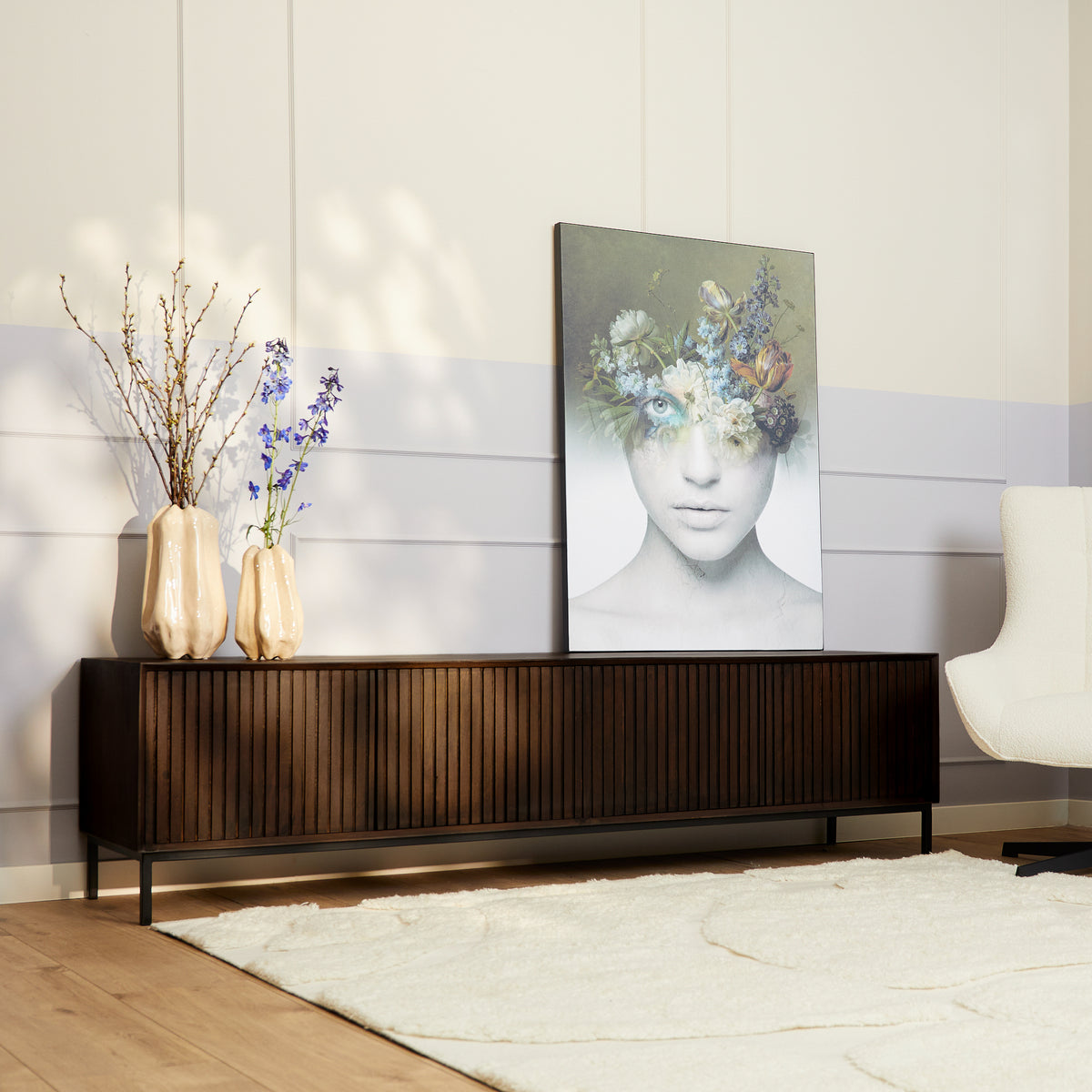 Mueble de TV Madison Madera de Mango Marrón 210cm Starfurn