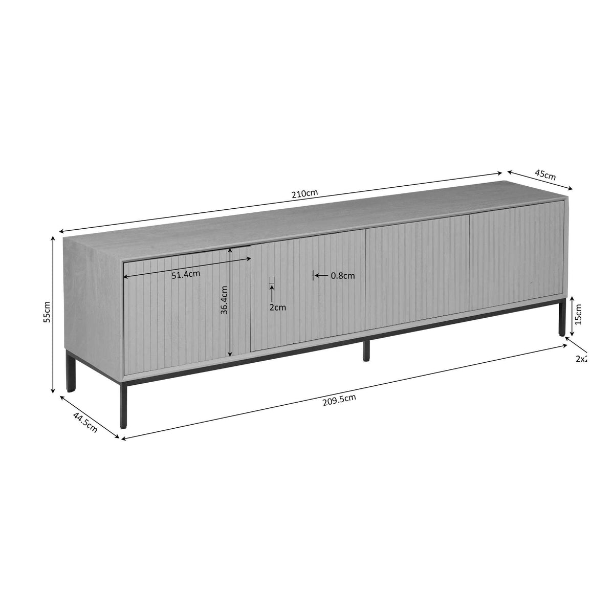 Mueble de TV Madison Madera de Mango Marrón 210cm Starfurn