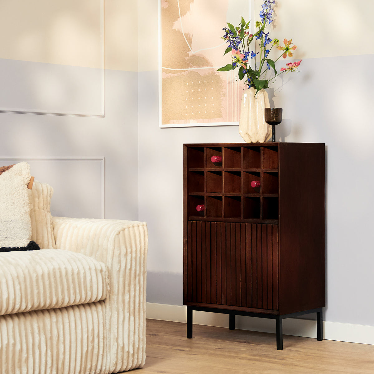Vinoteca Madison Madera de Mango Marrón 55cm Starfurn