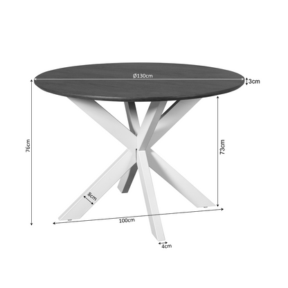 Mesa de comedor Madison Madera de mango Natural Redonda 130cm Starfurn