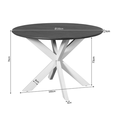 Mesa de comedor Madison Madera de mango Natural Redonda 150cm Starfurn