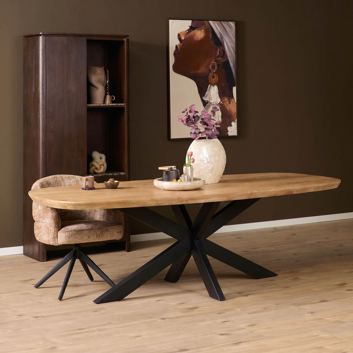 Mesa de comedor Madison Madera de mango Natural Danesa Ovalada 280cm Starfurn